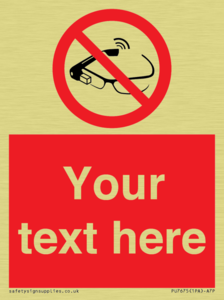 Custom prohibition Use of smart glasses prohibited